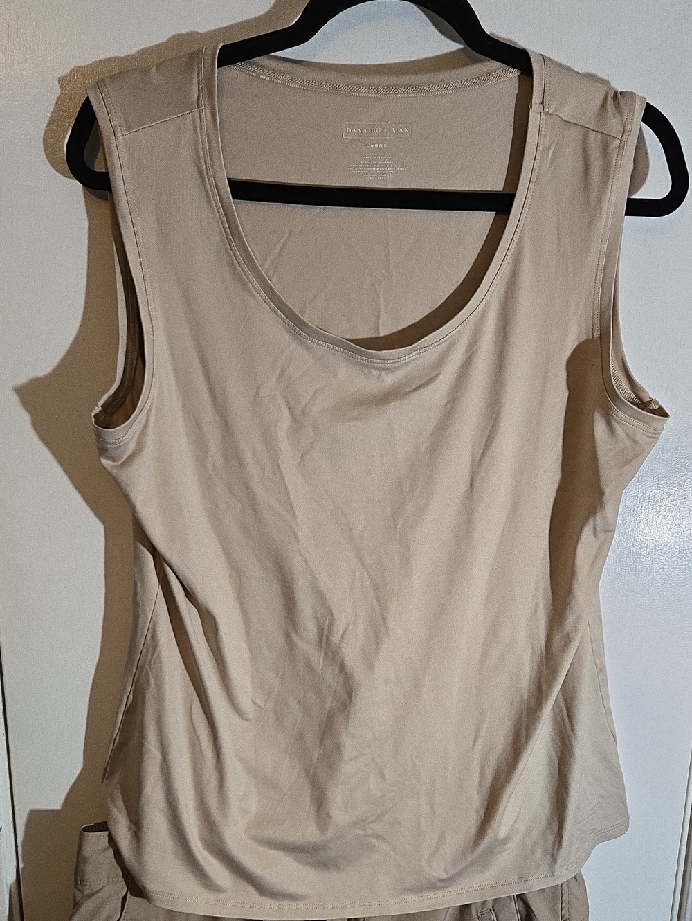 Dana Buchman Sleeveless Scoop Neck Tank Top - Light Taupe